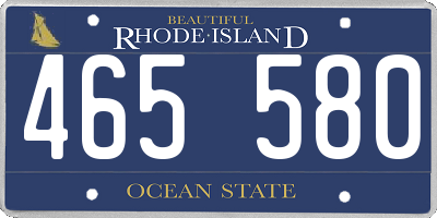 RI license plate 465580