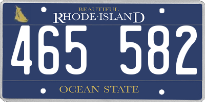 RI license plate 465582