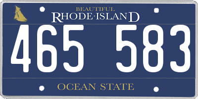 RI license plate 465583