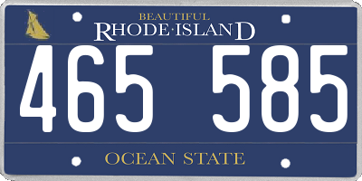 RI license plate 465585
