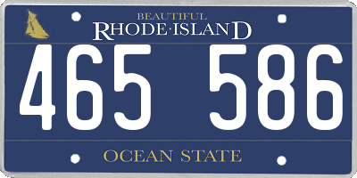 RI license plate 465586
