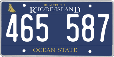 RI license plate 465587