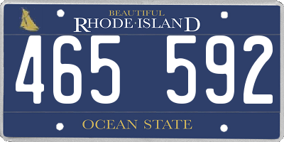 RI license plate 465592