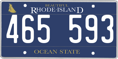 RI license plate 465593