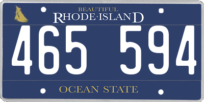 RI license plate 465594