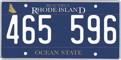 RI license plate 465596