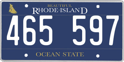 RI license plate 465597