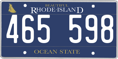 RI license plate 465598
