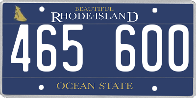 RI license plate 465600