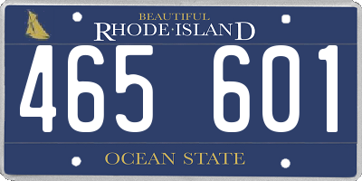 RI license plate 465601