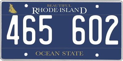 RI license plate 465602