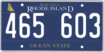 RI license plate 465603