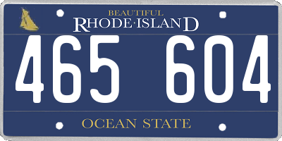RI license plate 465604