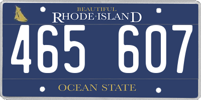 RI license plate 465607
