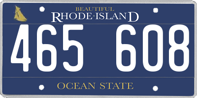 RI license plate 465608