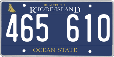RI license plate 465610