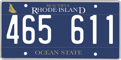 RI license plate 465611