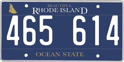 RI license plate 465614
