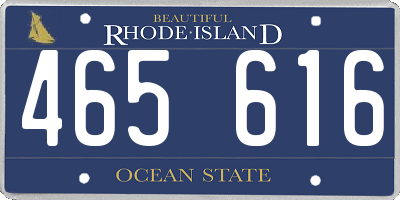RI license plate 465616
