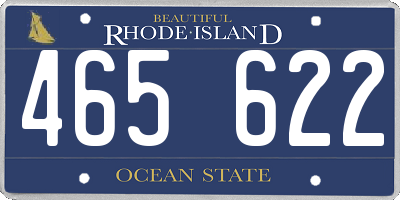 RI license plate 465622