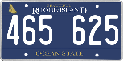 RI license plate 465625
