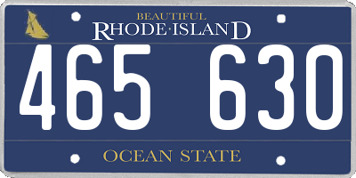 RI license plate 465630