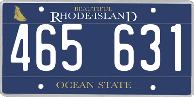 RI license plate 465631