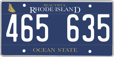 RI license plate 465635