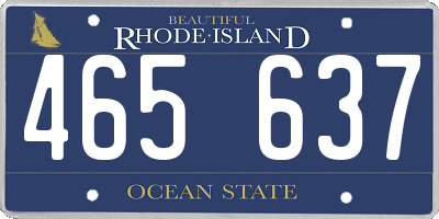 RI license plate 465637