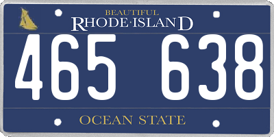 RI license plate 465638