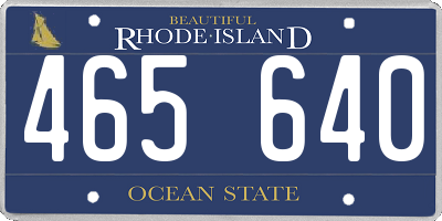RI license plate 465640