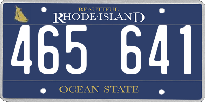RI license plate 465641