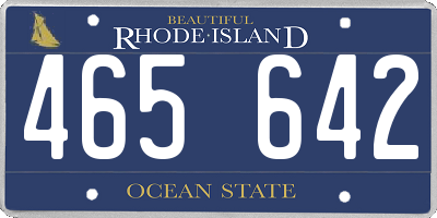 RI license plate 465642