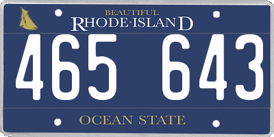 RI license plate 465643