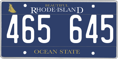 RI license plate 465645
