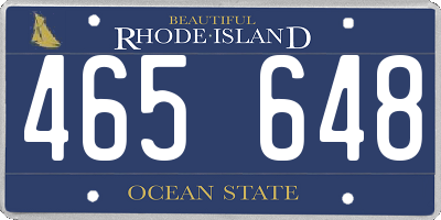 RI license plate 465648