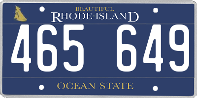 RI license plate 465649