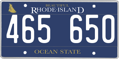 RI license plate 465650