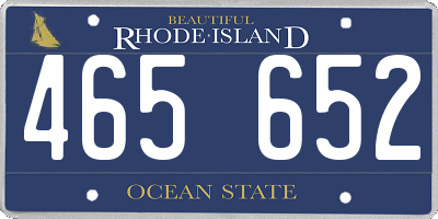 RI license plate 465652