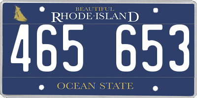 RI license plate 465653