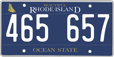RI license plate 465657