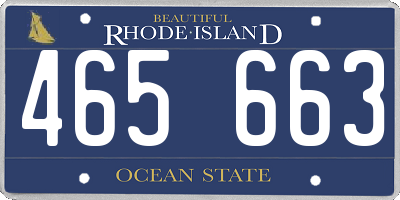 RI license plate 465663