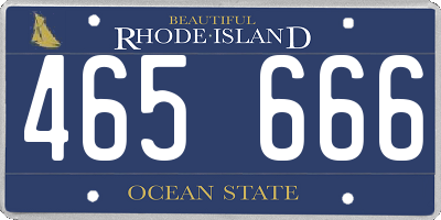 RI license plate 465666