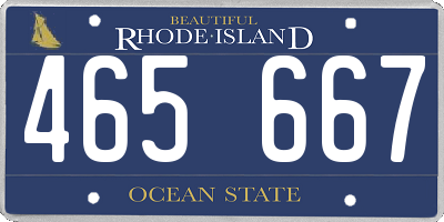 RI license plate 465667