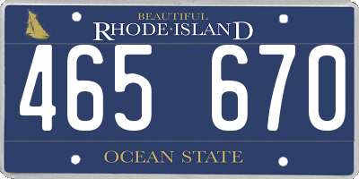 RI license plate 465670