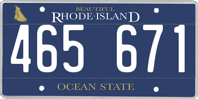 RI license plate 465671