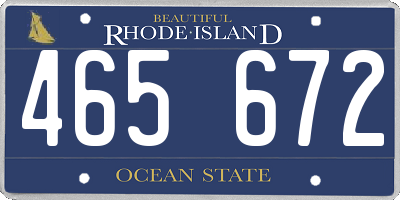 RI license plate 465672