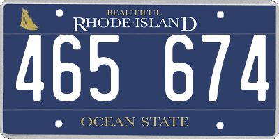 RI license plate 465674