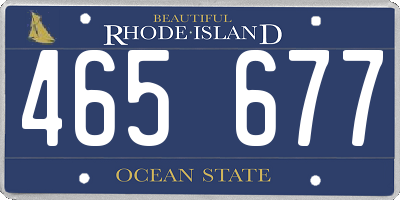 RI license plate 465677