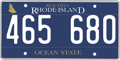 RI license plate 465680